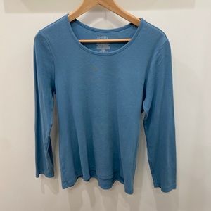 Plain light blue long sleeve t-shirt